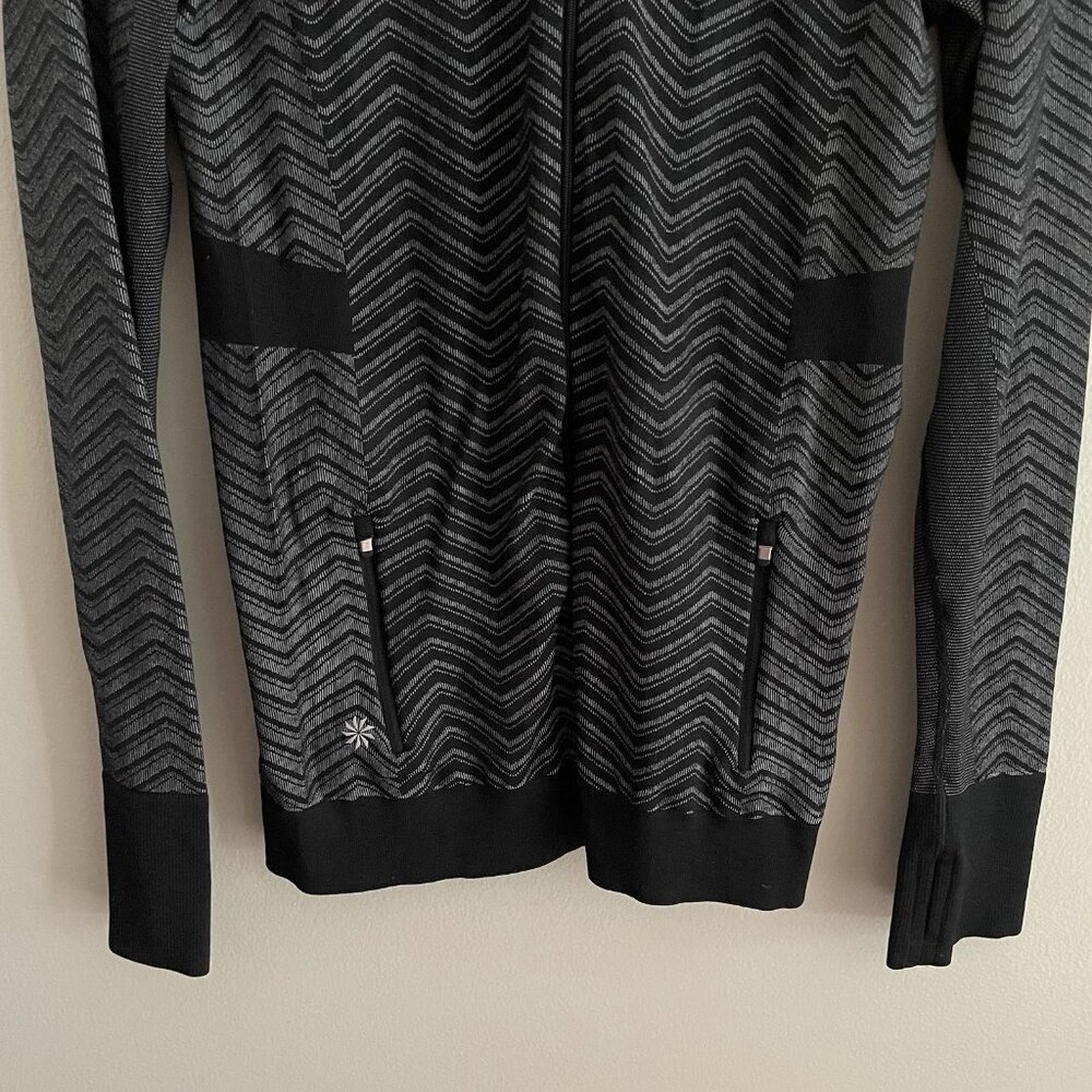 Athleta Sz L Chevron Outdoor Full Zip Lightweight Base Layer Andes Hybrid Jacket - Picture 3 of 10